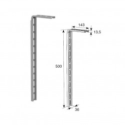 Кронштейн крепления горизонтальных направляющих универсальный L=500мм