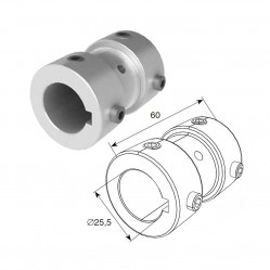 Соединительная муфта алюминиевая 60мм в сборе