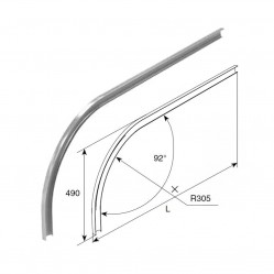 Изгиб горизонтальной направляющей R305 H490 L=3600 облегченный