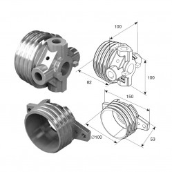 Окончание пружины М 95U (OMI 3-3/4" U) на вал ф 1,25"